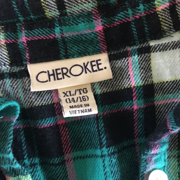 Cherokee Girls Plaid flannel shirt XL - Picture 2 of 3